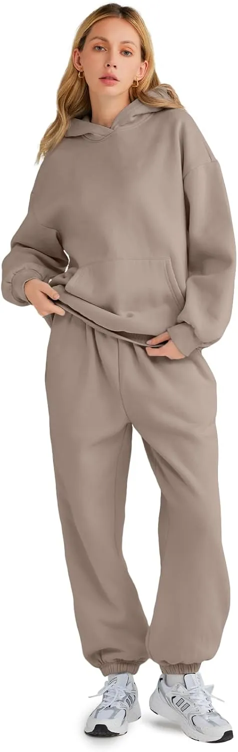 AUTOMET Womens 2 Piece Outfits Lounge Hoodie Sweatsuit Sets Oversized Sweatshirt Baggy Fall Fashion Sweatpants with Pockets