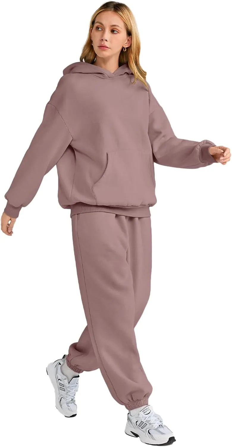 AUTOMET Womens 2 Piece Outfits Lounge Hoodie Sweatsuit Sets Oversized Sweatshirt Baggy Fall Fashion Sweatpants with Pockets