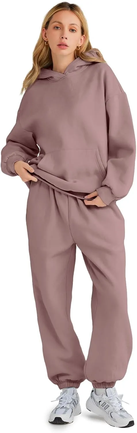 AUTOMET Womens 2 Piece Outfits Lounge Hoodie Sweatsuit Sets Oversized Sweatshirt Baggy Fall Fashion Sweatpants with Pockets