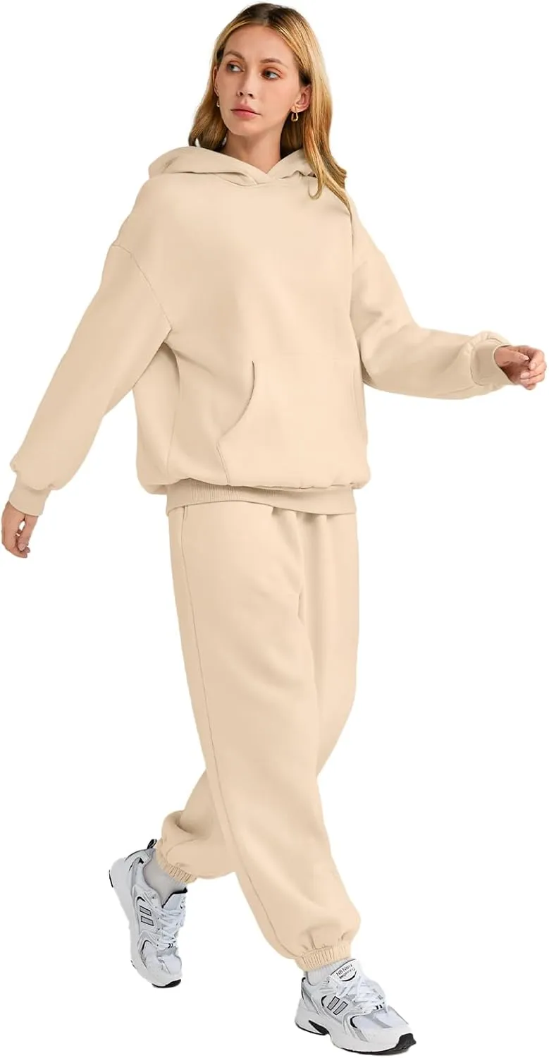 AUTOMET Womens 2 Piece Outfits Lounge Hoodie Sweatsuit Sets Oversized Sweatshirt Baggy Fall Fashion Sweatpants with Pockets