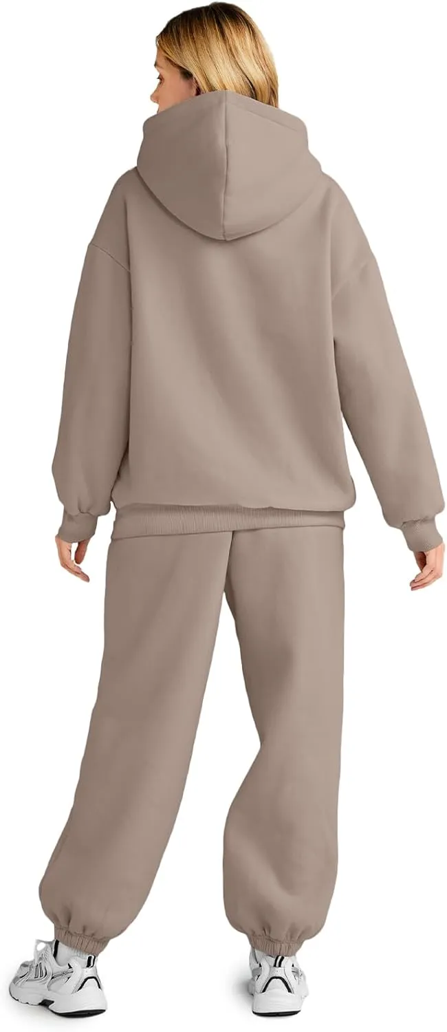 AUTOMET Womens 2 Piece Outfits Lounge Hoodie Sweatsuit Sets Oversized Sweatshirt Baggy Fall Fashion Sweatpants with Pockets