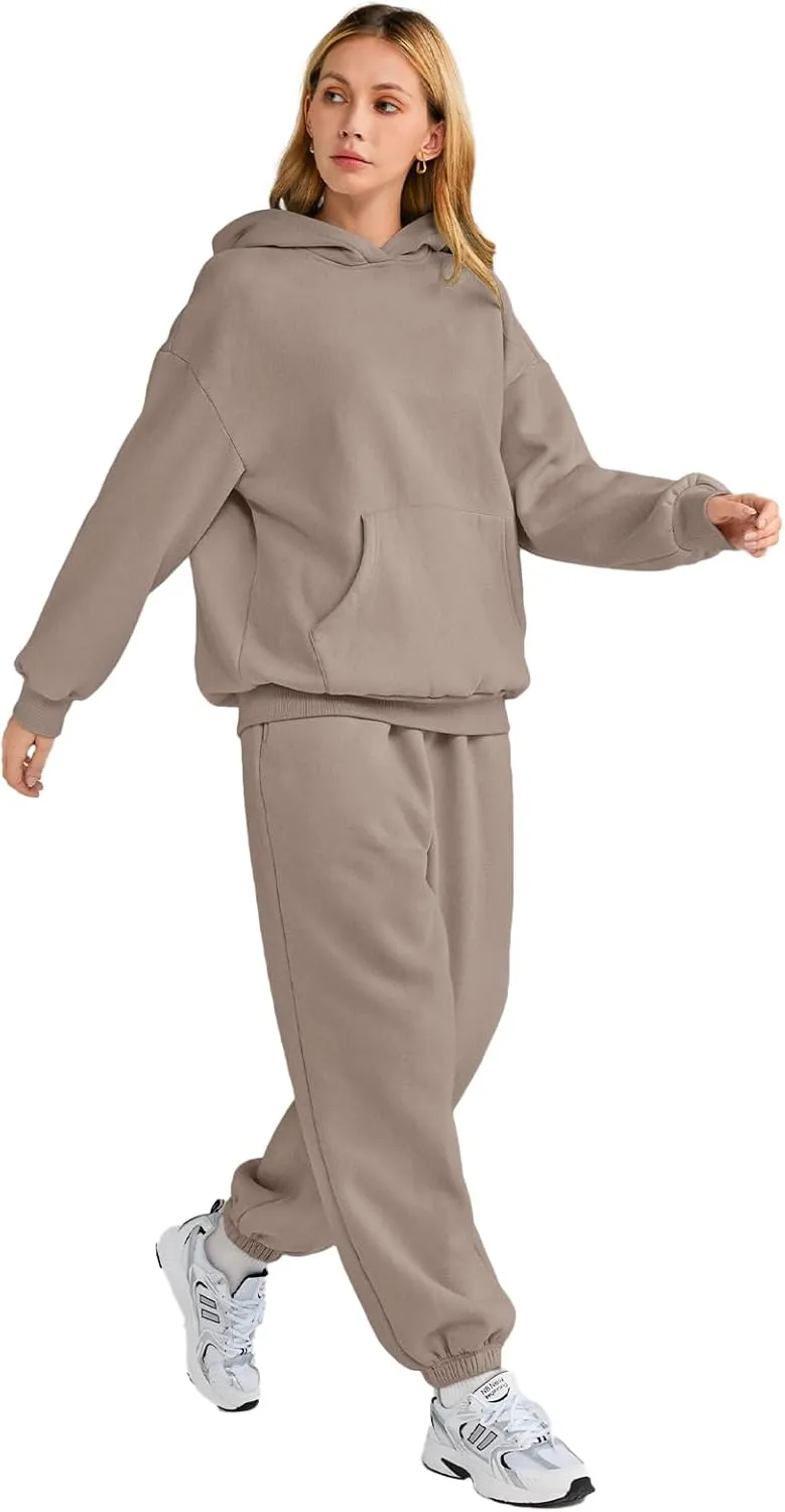 AUTOMET Womens 2 Piece Outfits Lounge Hoodie Sweatsuit Sets Oversized Sweatshirt Baggy Fall Fashion Sweatpants with Pockets