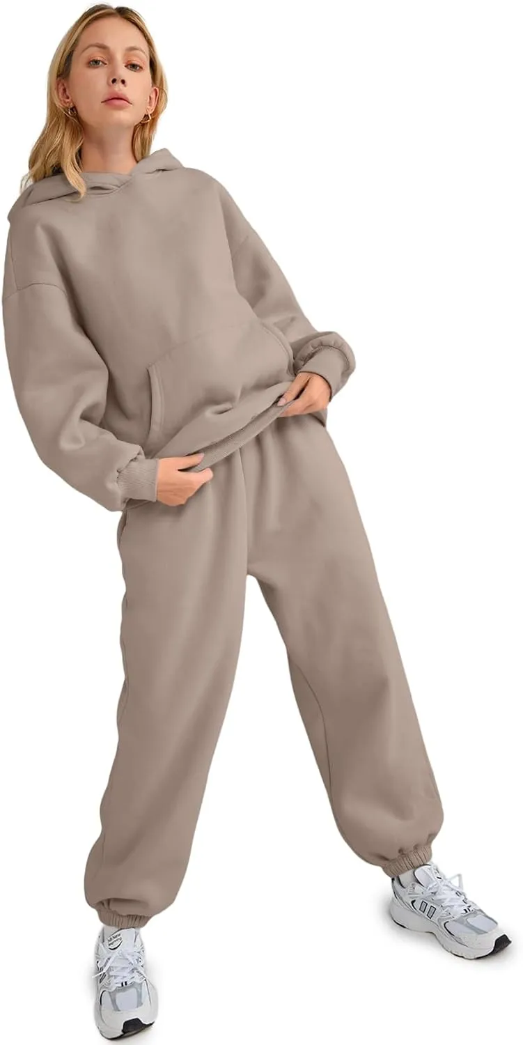 AUTOMET Womens 2 Piece Outfits Lounge Hoodie Sweatsuit Sets Oversized Sweatshirt Baggy Fall Fashion Sweatpants with Pockets