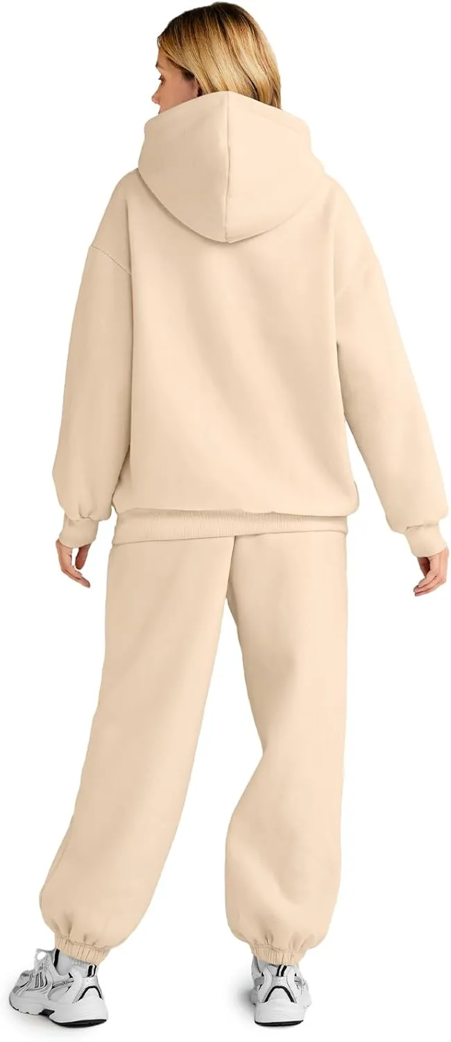 AUTOMET Womens 2 Piece Outfits Lounge Hoodie Sweatsuit Sets Oversized Sweatshirt Baggy Fall Fashion Sweatpants with Pockets