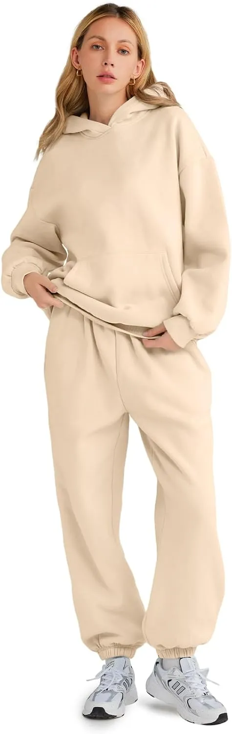 AUTOMET Womens 2 Piece Outfits Lounge Hoodie Sweatsuit Sets Oversized Sweatshirt Baggy Fall Fashion Sweatpants with Pockets