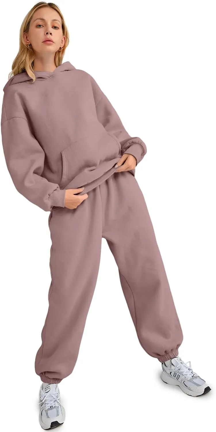 AUTOMET Womens 2 Piece Outfits Lounge Hoodie Sweatsuit Sets Oversized Sweatshirt Baggy Fall Fashion Sweatpants with Pockets