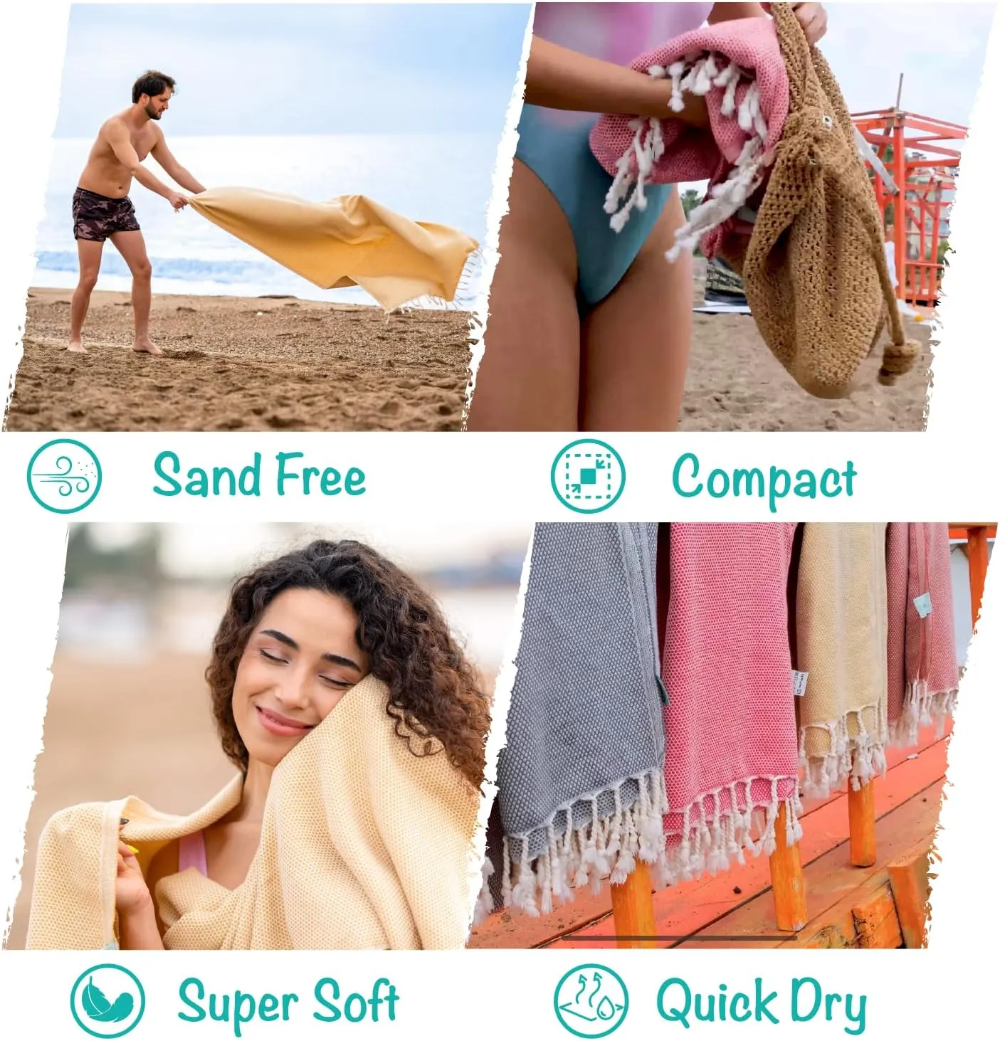 AVO Turkish Beach Towel - 100% Cotton Quick Dry Oversized Lightweight Sand Free Beach Blanket | Soft, Durable, Quick Dry Towel for Bath, Gym, Spa, Yoga, Travel (Pink)