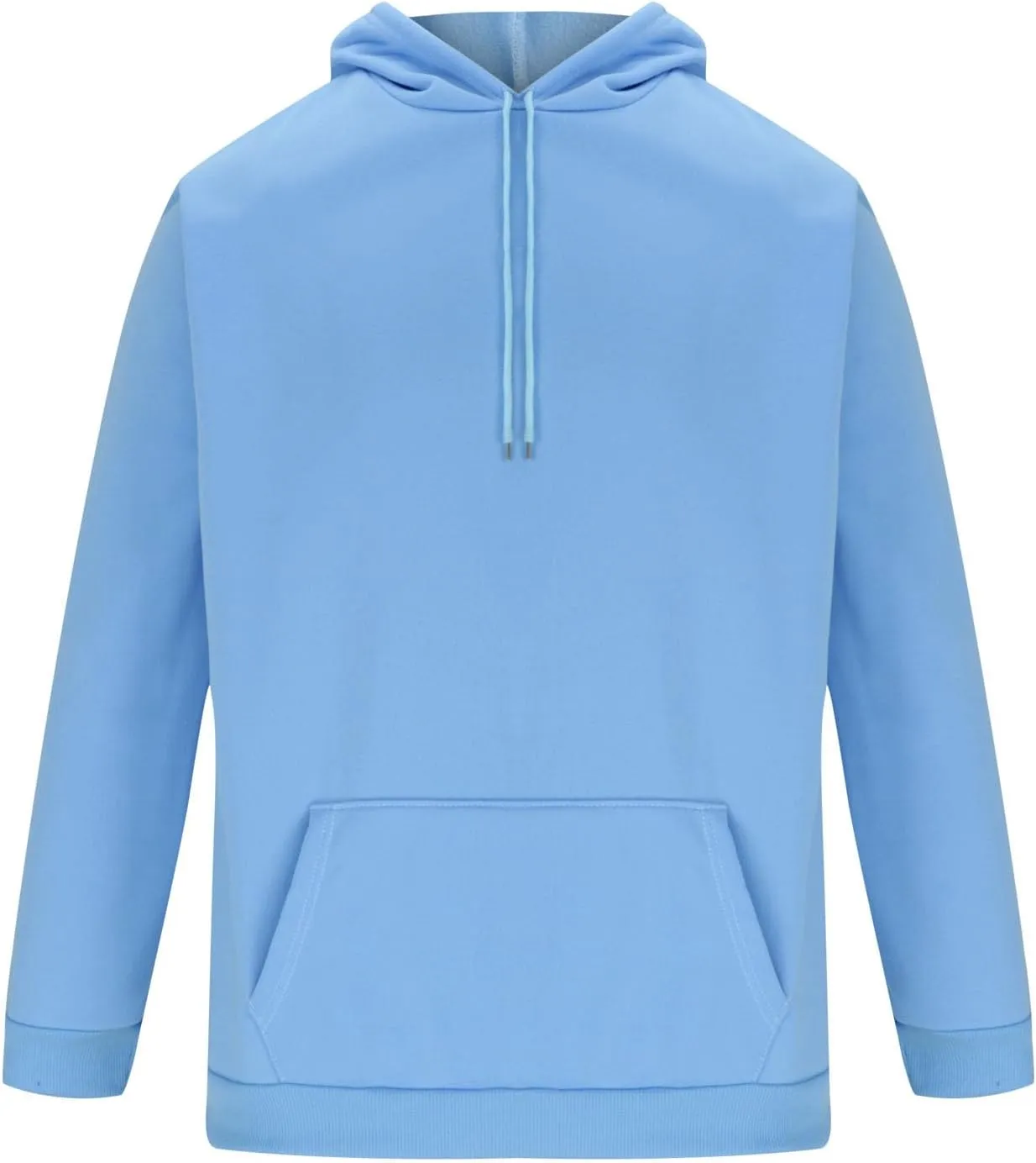 Aymnlox Mens Hoodie Pullover Fashion Solid Color Long Sleeve Drawstring Sweatshirt Lightweight Casual Collared Hoodies