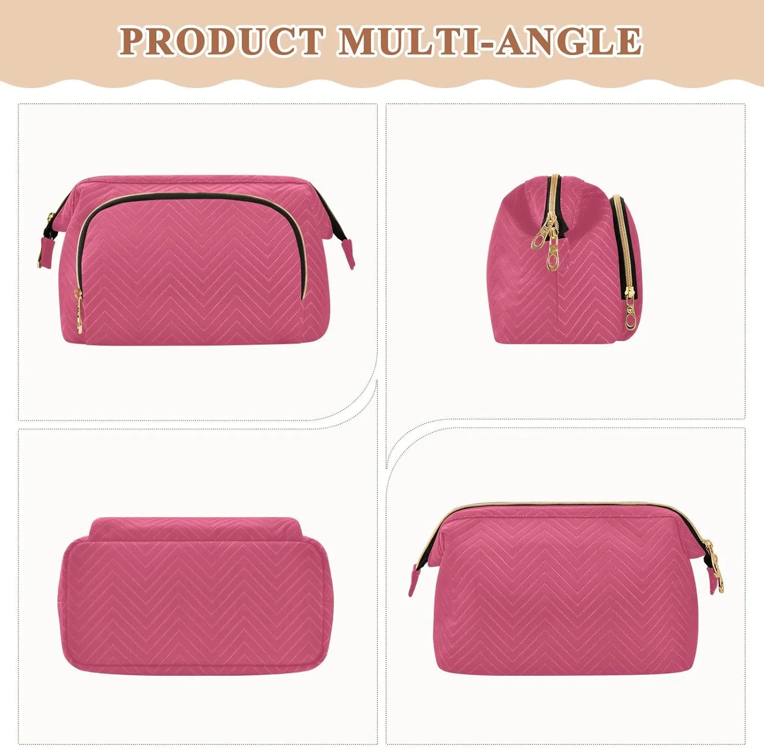 Azalea Makeup Bag Travel Toiletry Bag Makeup Case Box Cute Skincare Bag Organizer Small Cosmetic Bag Pouch Make Up Bags for Trip Women Purse Men Toiletries Sports Adults