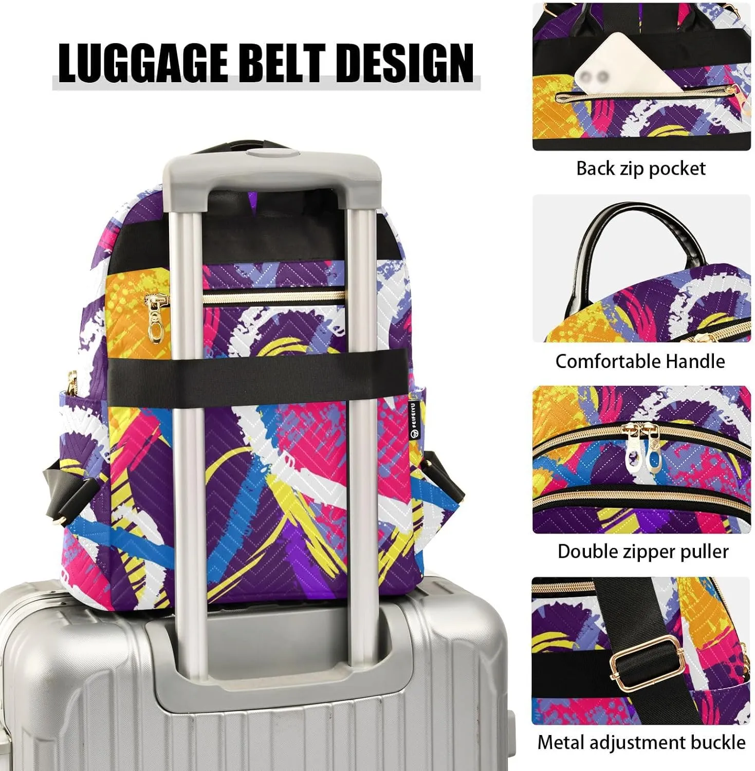 Backpack for Women Backpack Purse Travel Fashion Backpack Designer Ladies Shoulder Bag with Multiple pockets (Small Pattren 5)