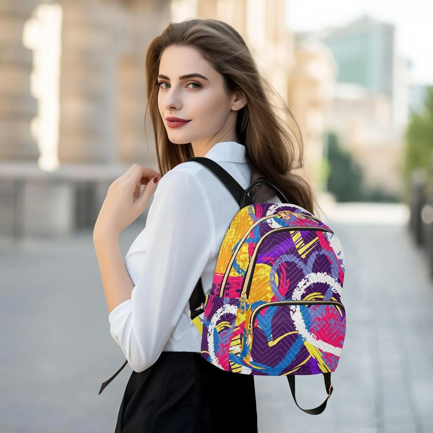 Backpack for Women Backpack Purse Travel Fashion Backpack Designer Ladies Shoulder Bag with Multiple pockets (Small Pattren 5)