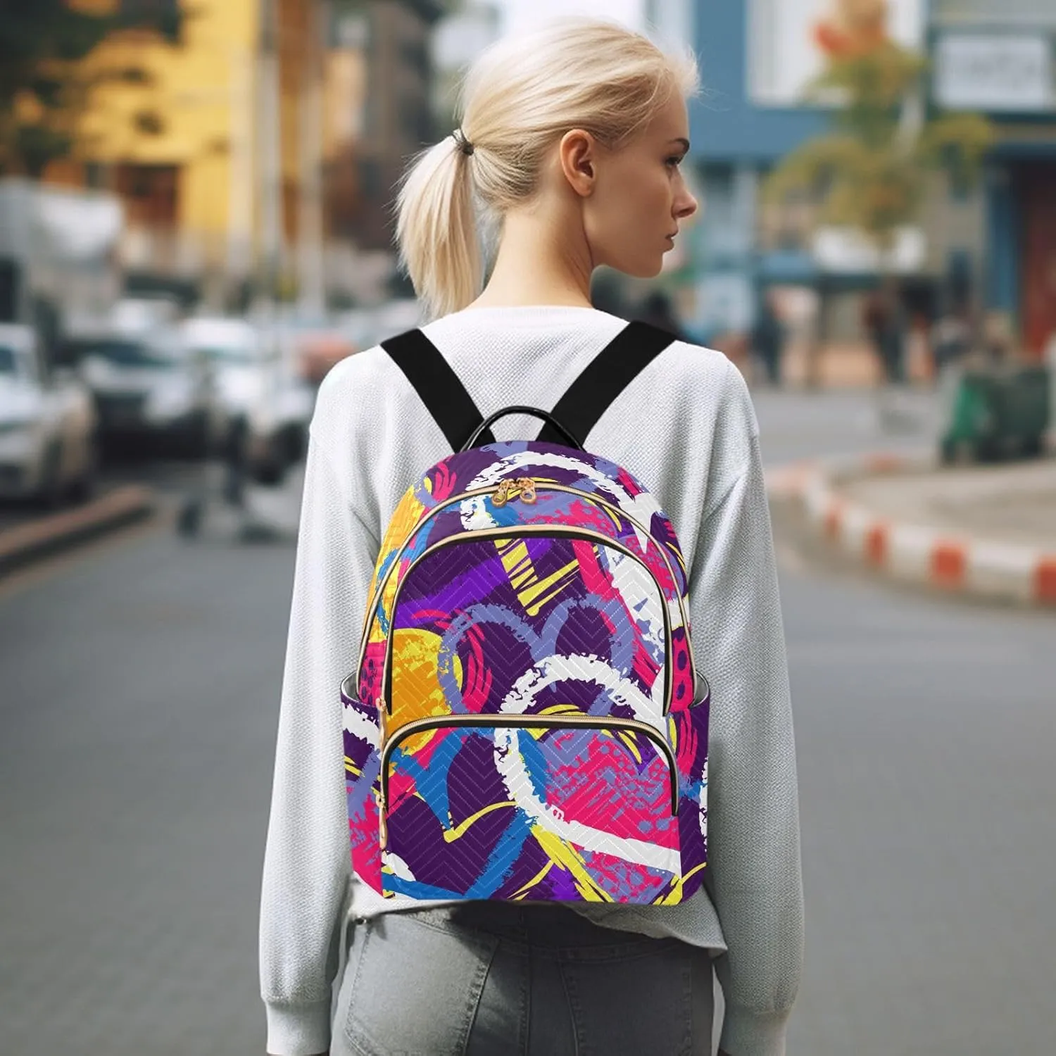 Backpack for Women Backpack Purse Travel Fashion Backpack Designer Ladies Shoulder Bag with Multiple pockets (Small Pattren 5)