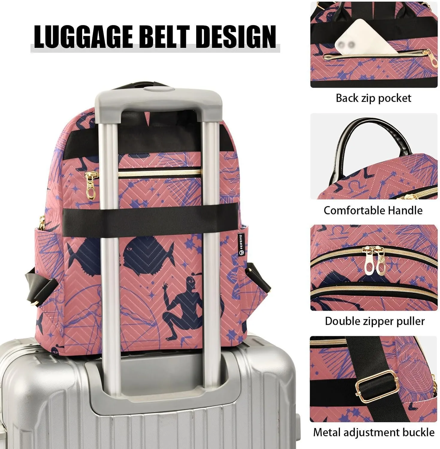 Backpack for Women Fashion Travel Work Anti-theft Bag Business Computer Backpack Purse (Medium Pattren 4)