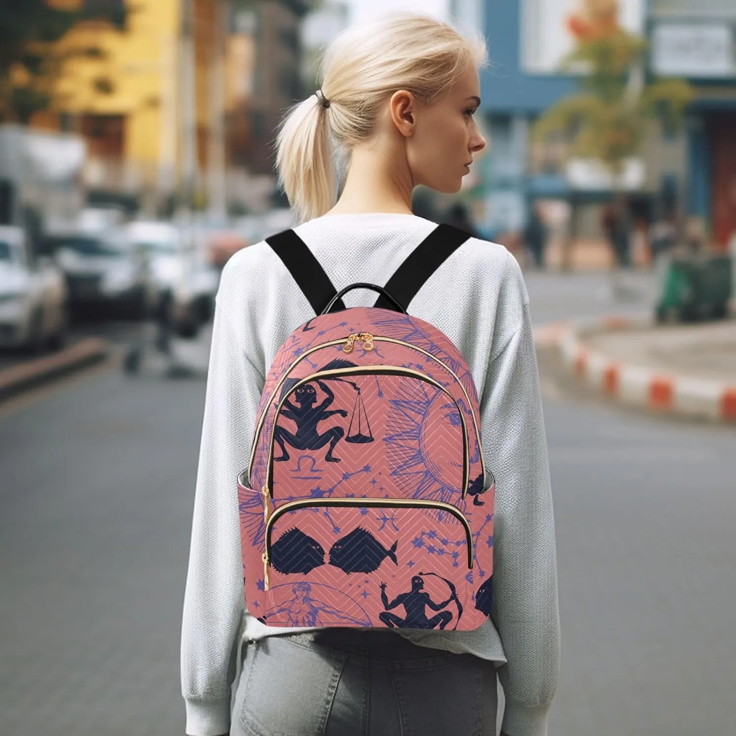 Backpack for Women Fashion Travel Work Anti-theft Bag Business Computer Backpack Purse (Medium Pattren 4)