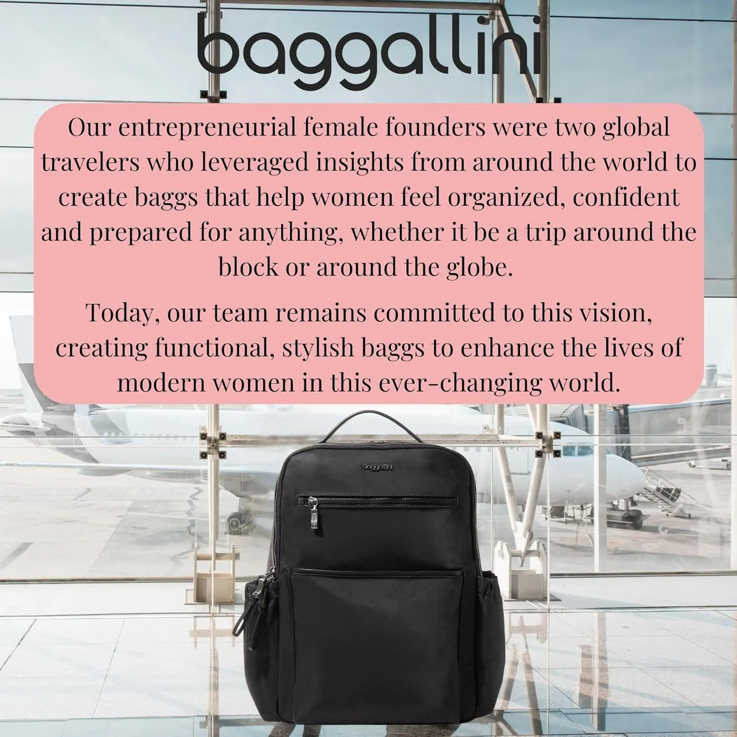 Baggallini Tribeca Expandable Laptop Backpack - 15"x11" Lightweight Work Travel Bag w/Luggage Sleeve & RFID