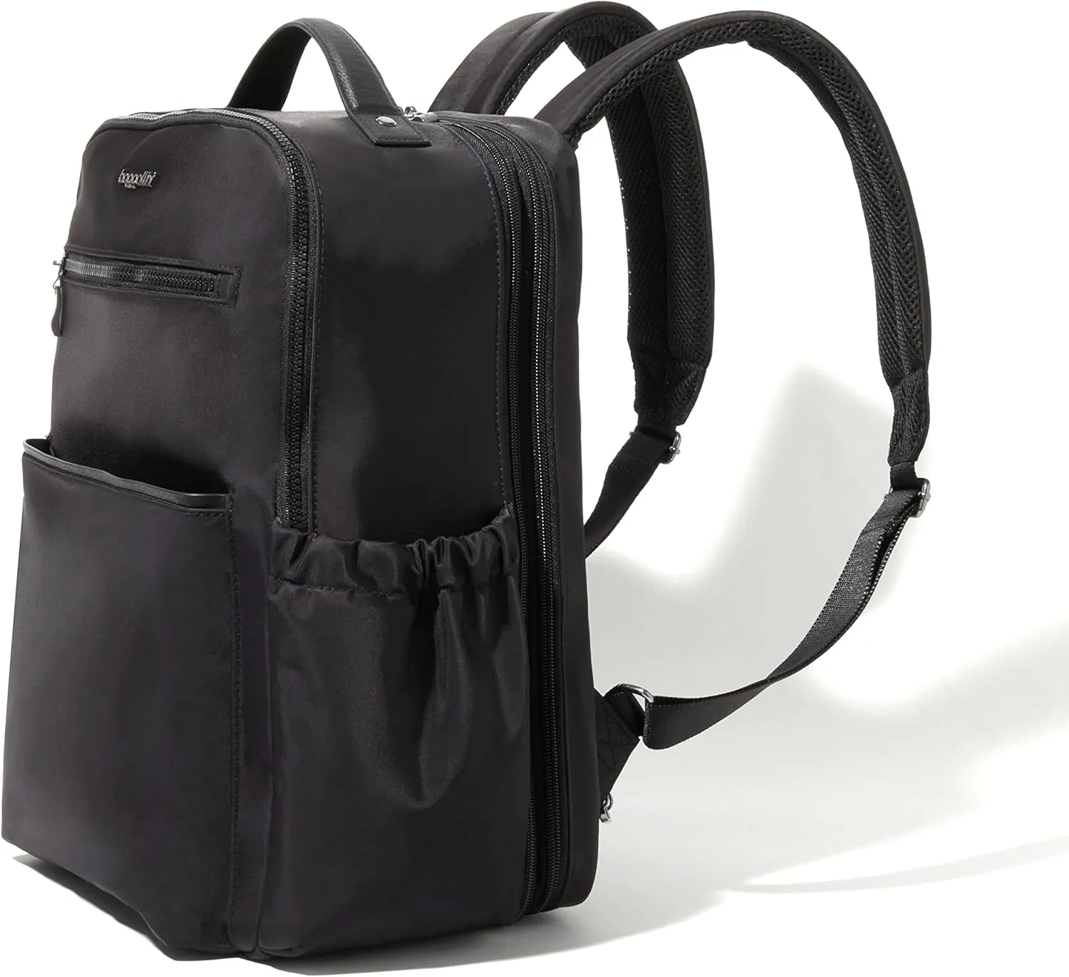 Baggallini Tribeca Expandable Laptop Backpack - 15"x11" Lightweight Work Travel Bag w/Luggage Sleeve & RFID