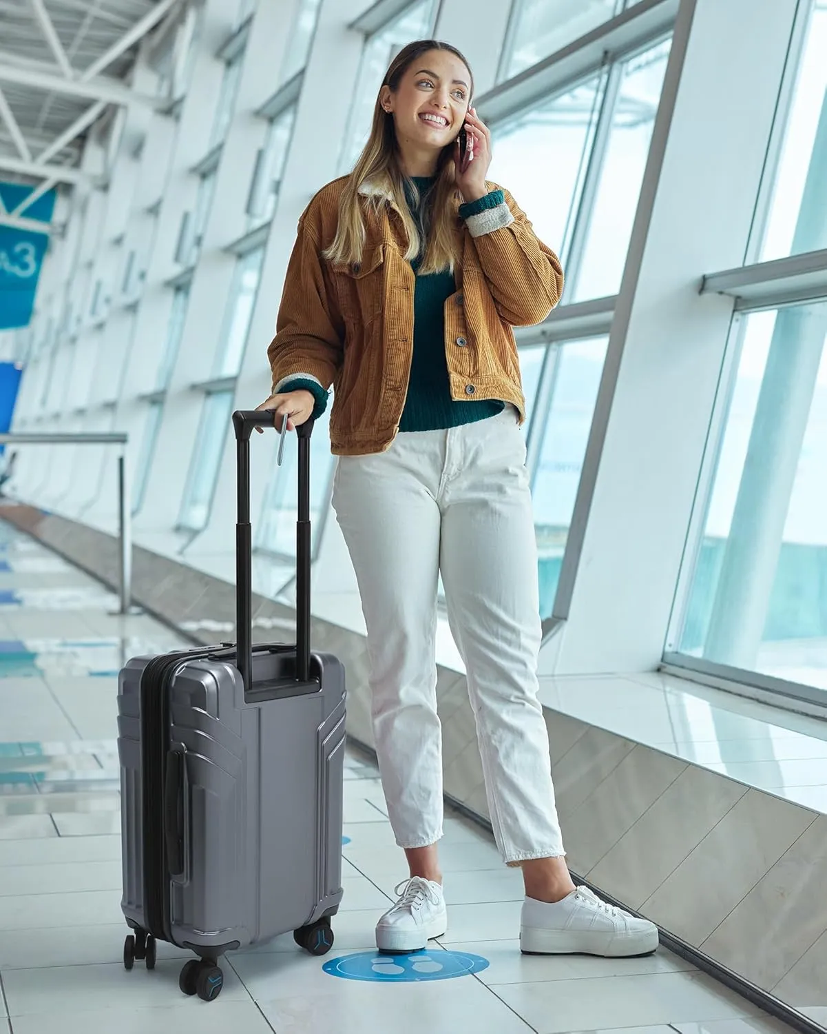 BAGSMART Expandable Carry On Luggage 22x14x9 Airline Approved, 1OO% PC Lightweight Hard Shell Suitcase, 20 Inch Travel Luggage with Spinner Wheels, Waterproof Rolling Suitcase, Gray…