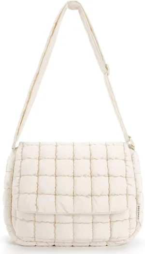 BAGSMART Medium Crossbody Bags for Women, Quilted Puffer Cross body Purse with Adjustable Strap