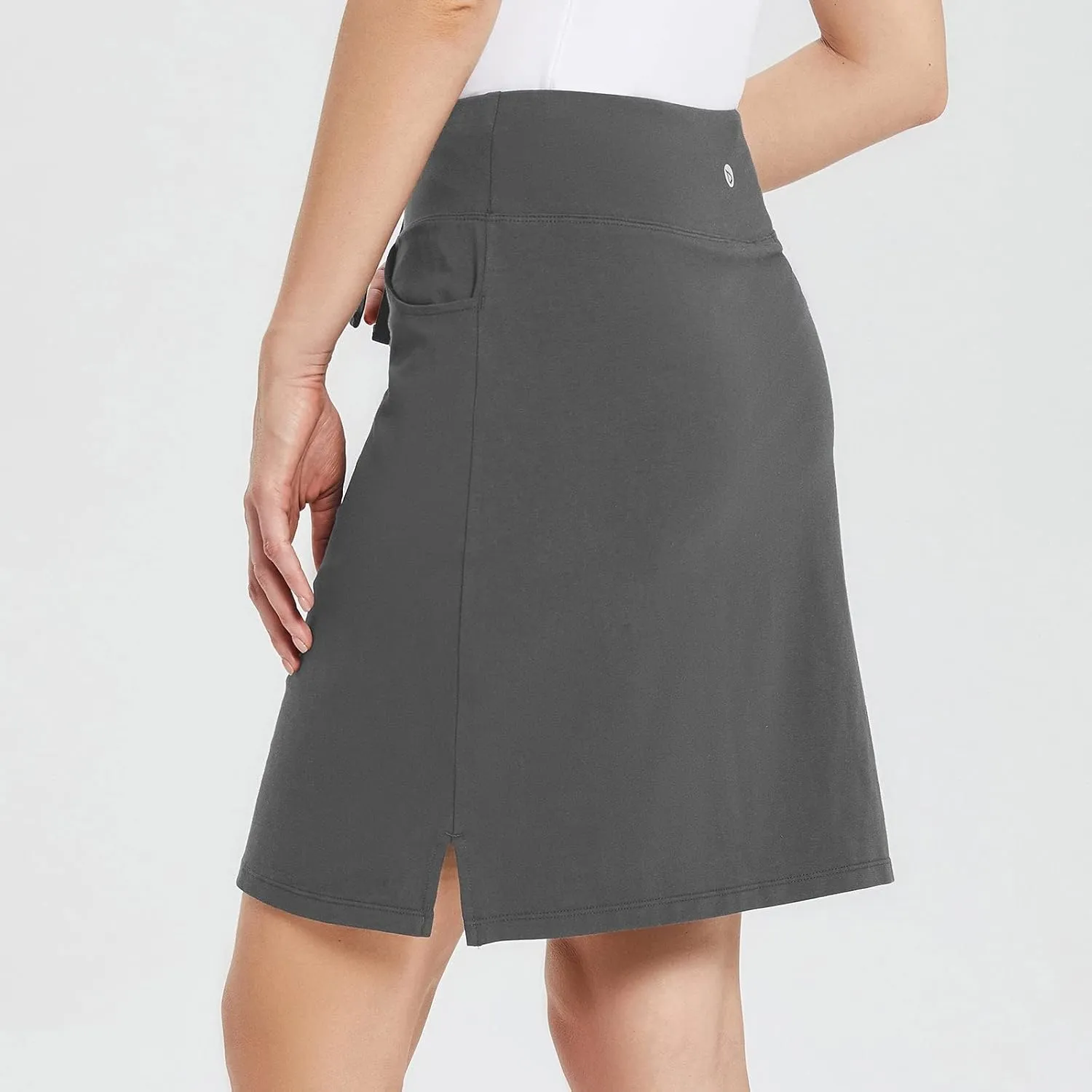 baleaf Women's Skorts Skirts 20" Knee Length Cotton Casual High Waist Drawstring Modest Golf Skort with Pocket
