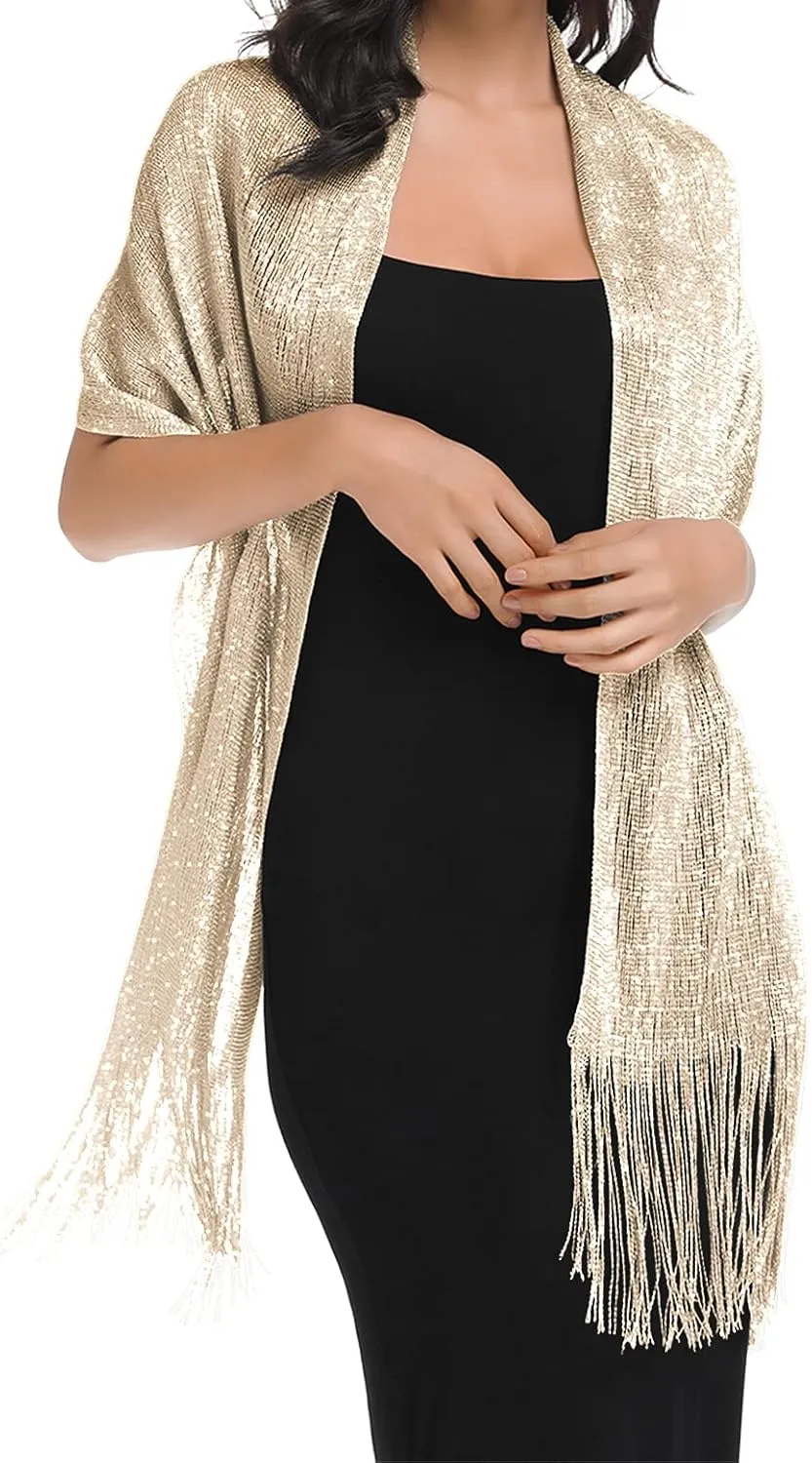 BANETTETA Shawls for Wraps Evening Dresses Scarf for Women Formal Shawl for Evening Party with Buckle for Wedding Shawl