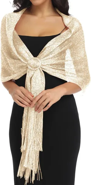 BANETTETA Shawls for Wraps Evening Dresses Scarf for Women Formal Shawl for Evening Party with Buckle for Wedding Shawl