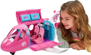 Barbie Dreamplane Transforming Playset with Reclining Seats and Working Overhead Compartments, Plus 15  Pieces Including a Puppy and a Snack Cart, for Kids 3 Years Old and Up (Amazon Exclusive)