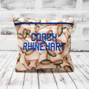 Baseballs Personalized Reusable Food Bag
