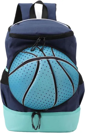 Basketball Backpack, Oxford Fabric Sports Training Equipment Bags with Ball Shoe Compartment for Soccer Football