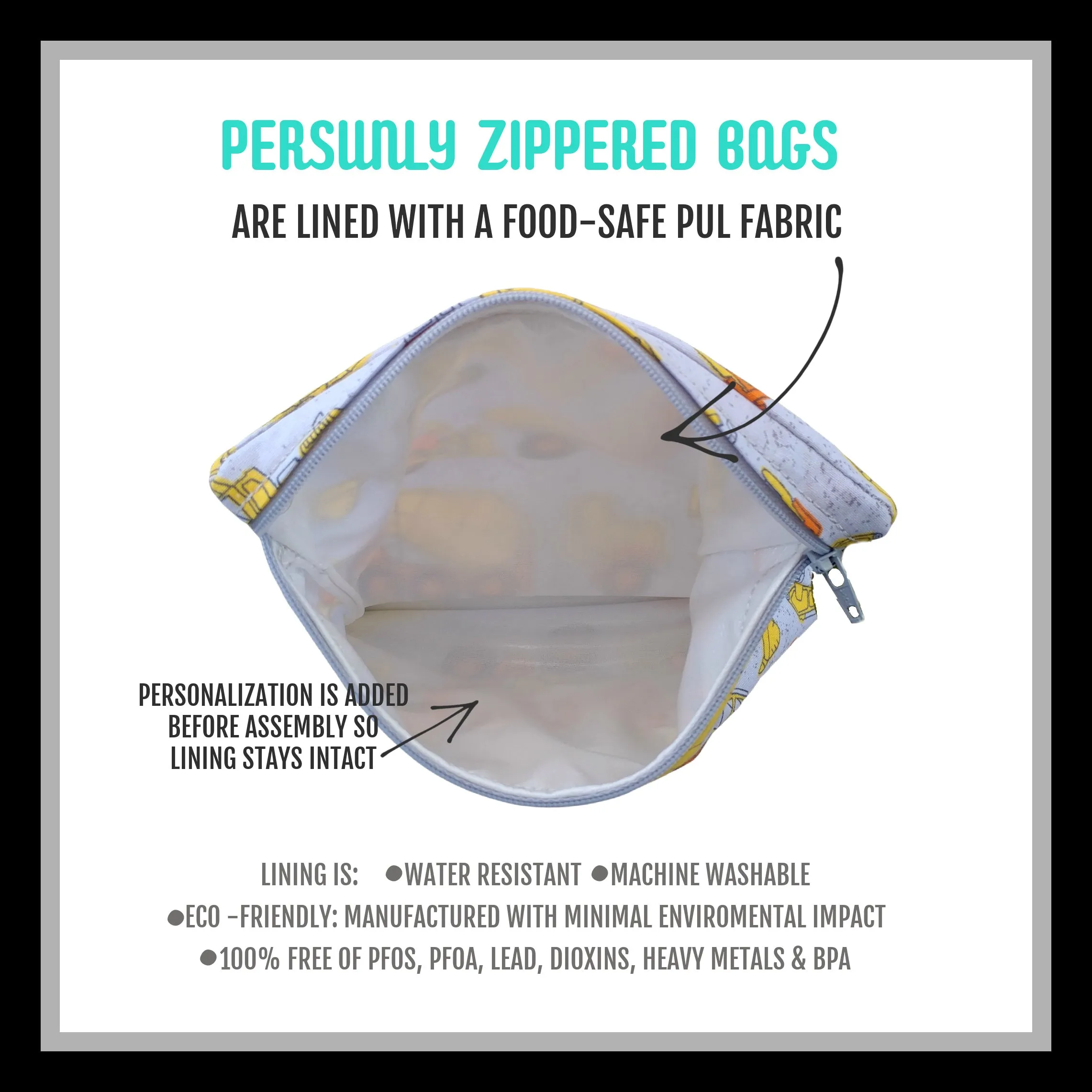 Basketballs Personalized Reusable Food Bag