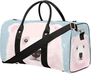Bear Print Travel Duffel Bag for Women Men Waterproof Foldable Overnight Weekender Bag Large Capacity Sports Gym Bag