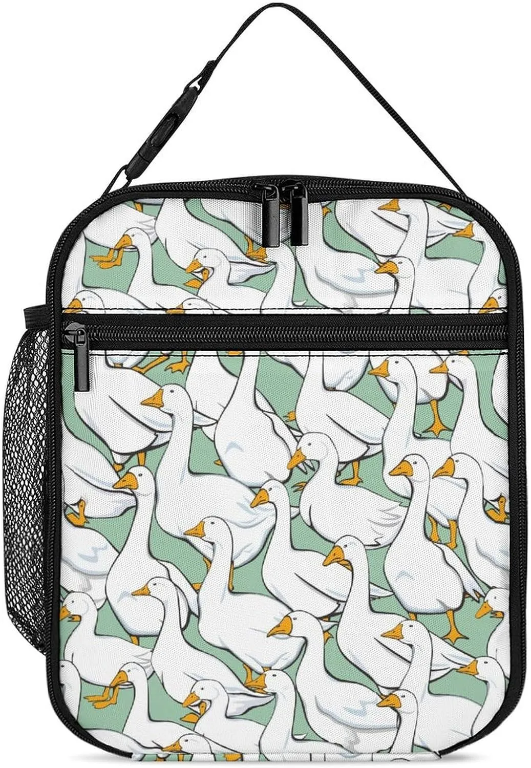 Beautiful Domestic Geese Reusable Lunch Bag Insulated Portable Lunch Box Bag Leak Proof Dining Bag Lunch Box Container Tote Pattern142
