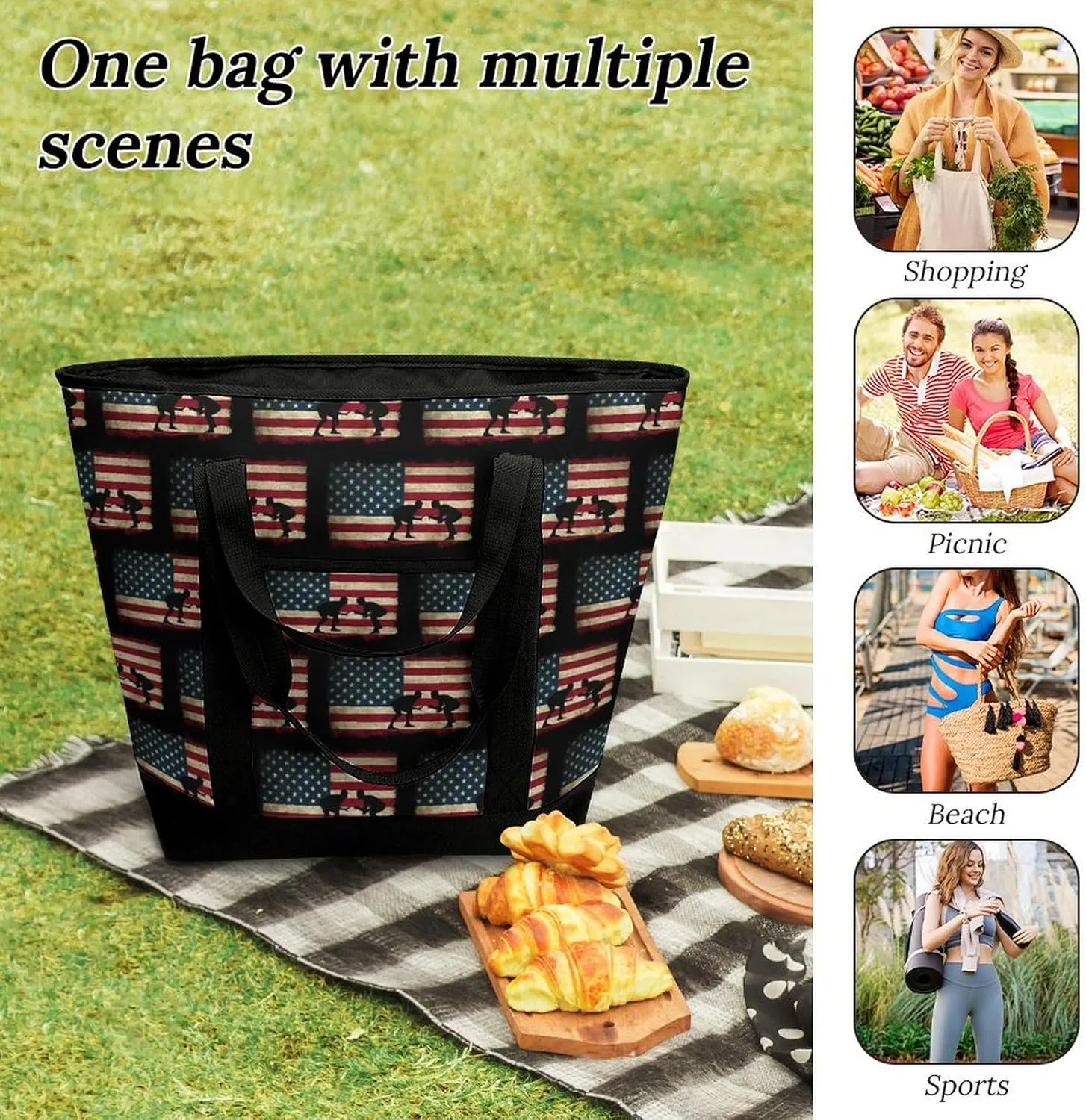 Beautiful Monarch Butterfly Fashionable Large Capacity Insulated Shopping Bag