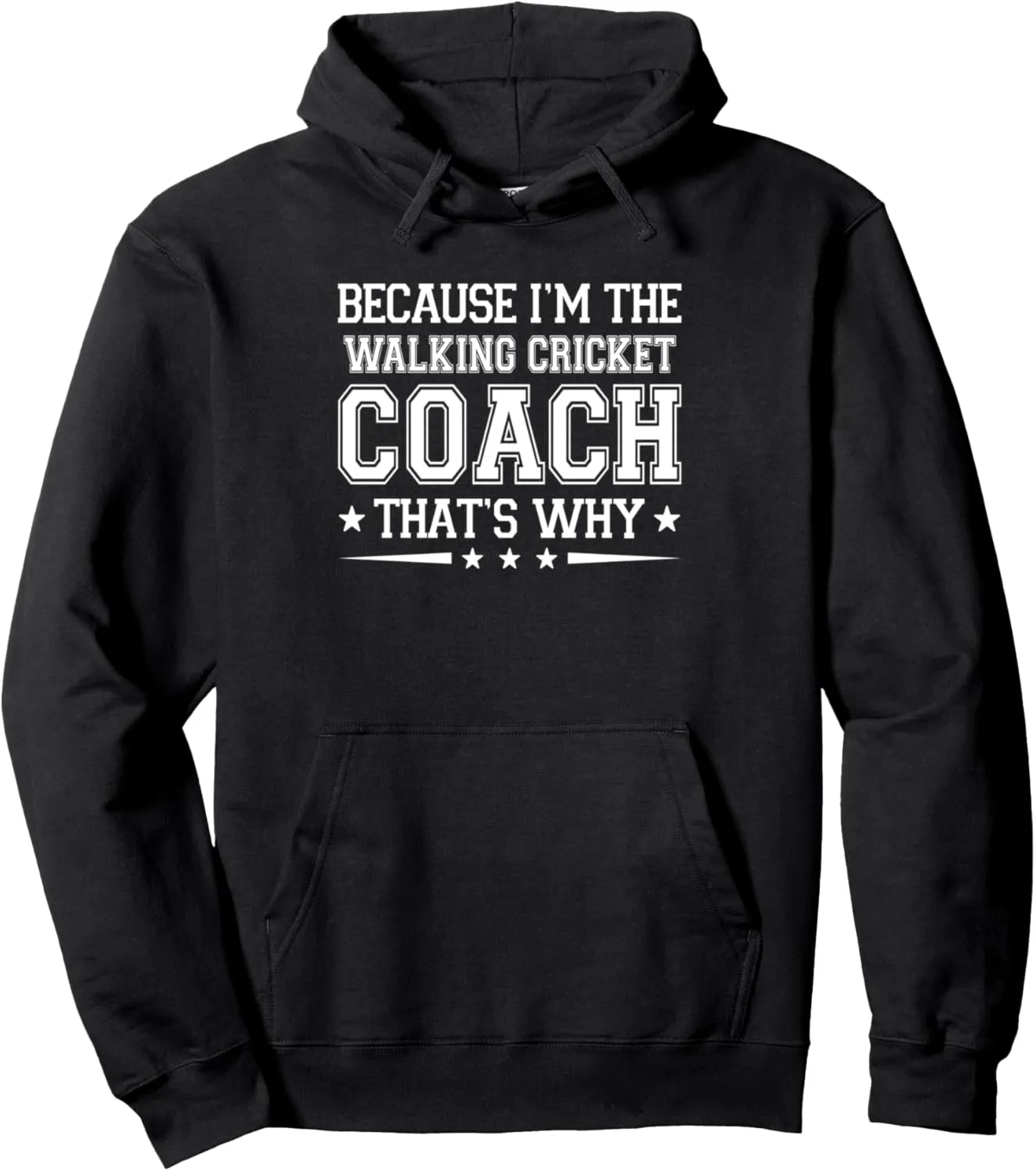 Because I'm The Walking Cricket Coach Funny Pullover Hoodie
