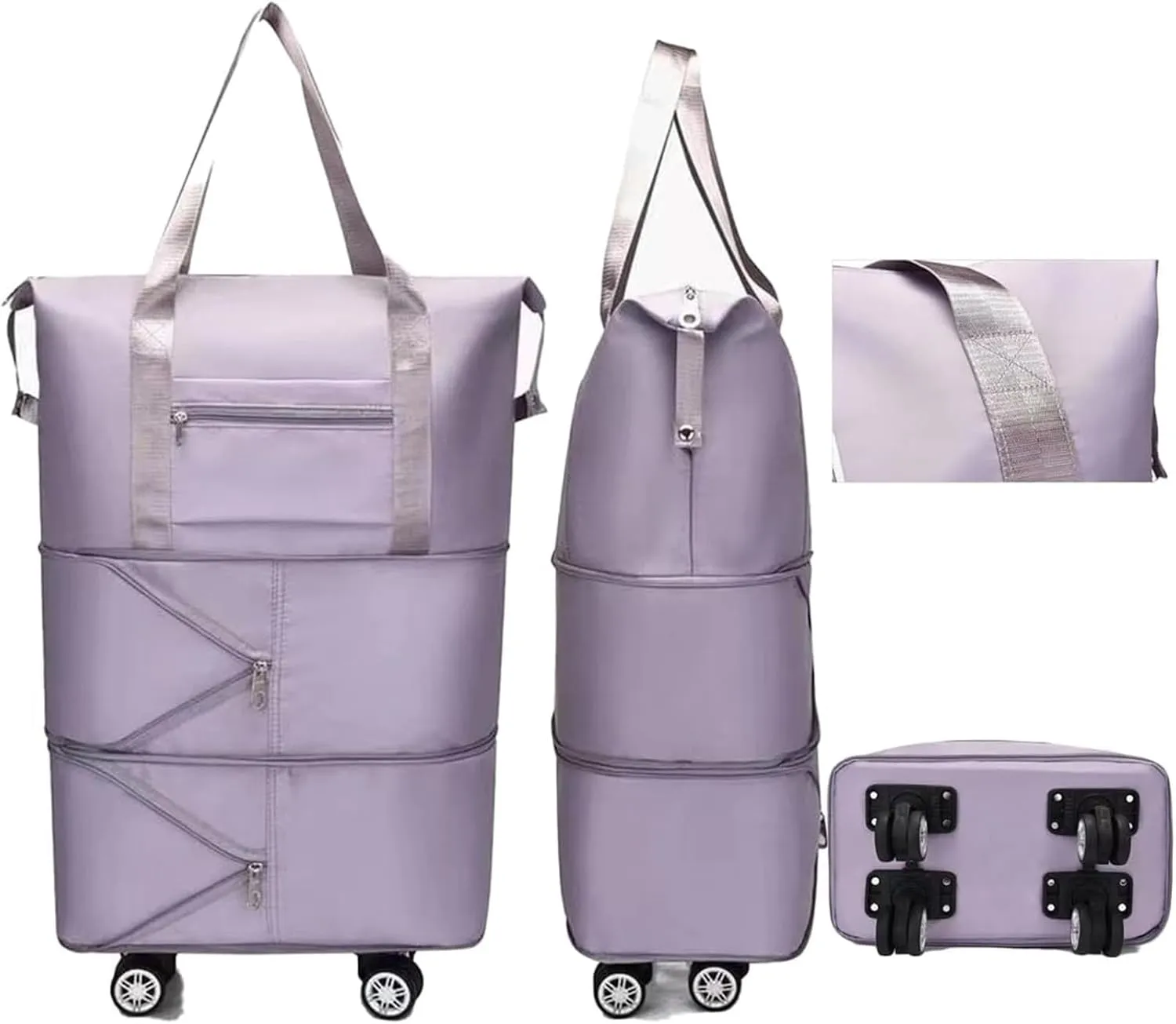 Beente Travel Bag With Wheels, new large capacity travel bag - universal wheel removable, Suitable for travel camping (Blue)
