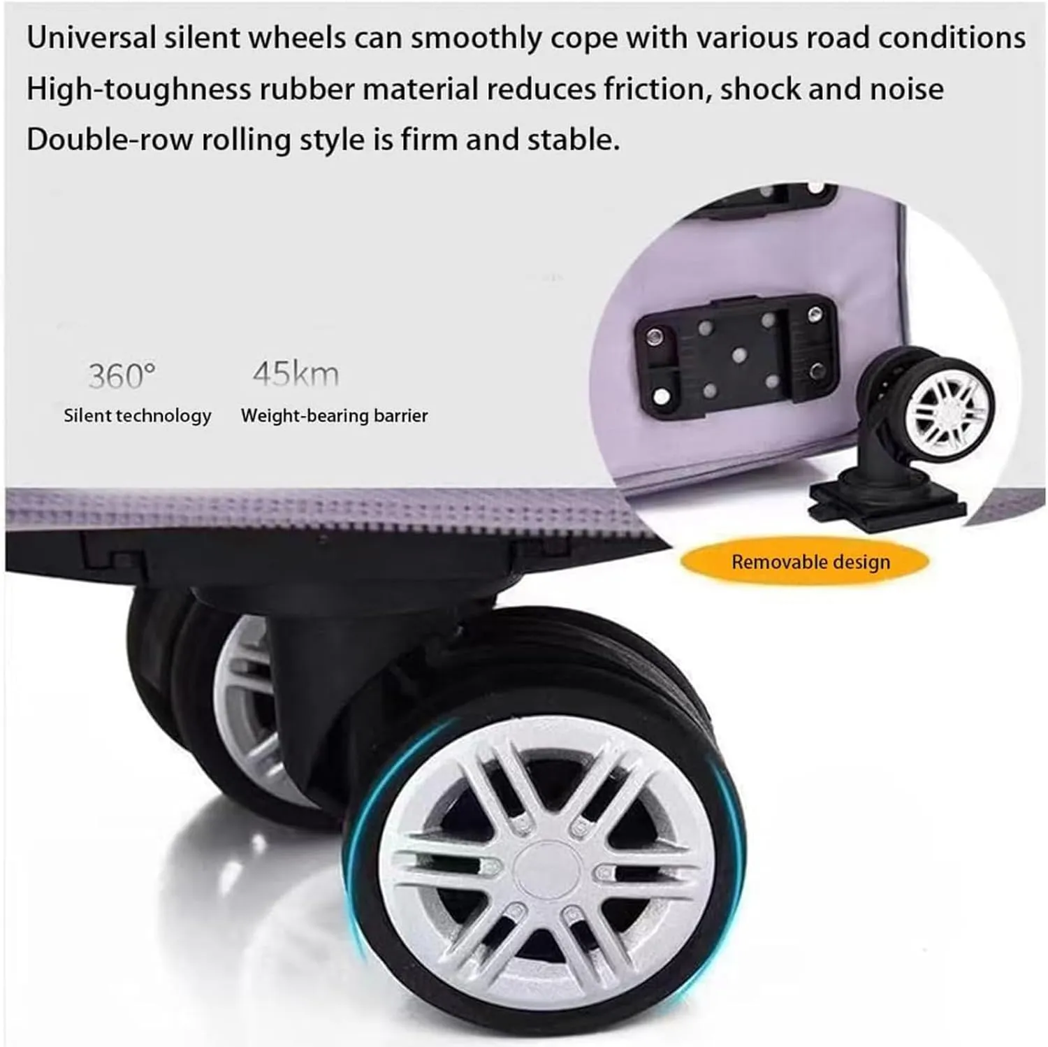 Beente Travel Bag With Wheels, new large capacity travel bag - universal wheel removable, Suitable for travel camping (Blue)