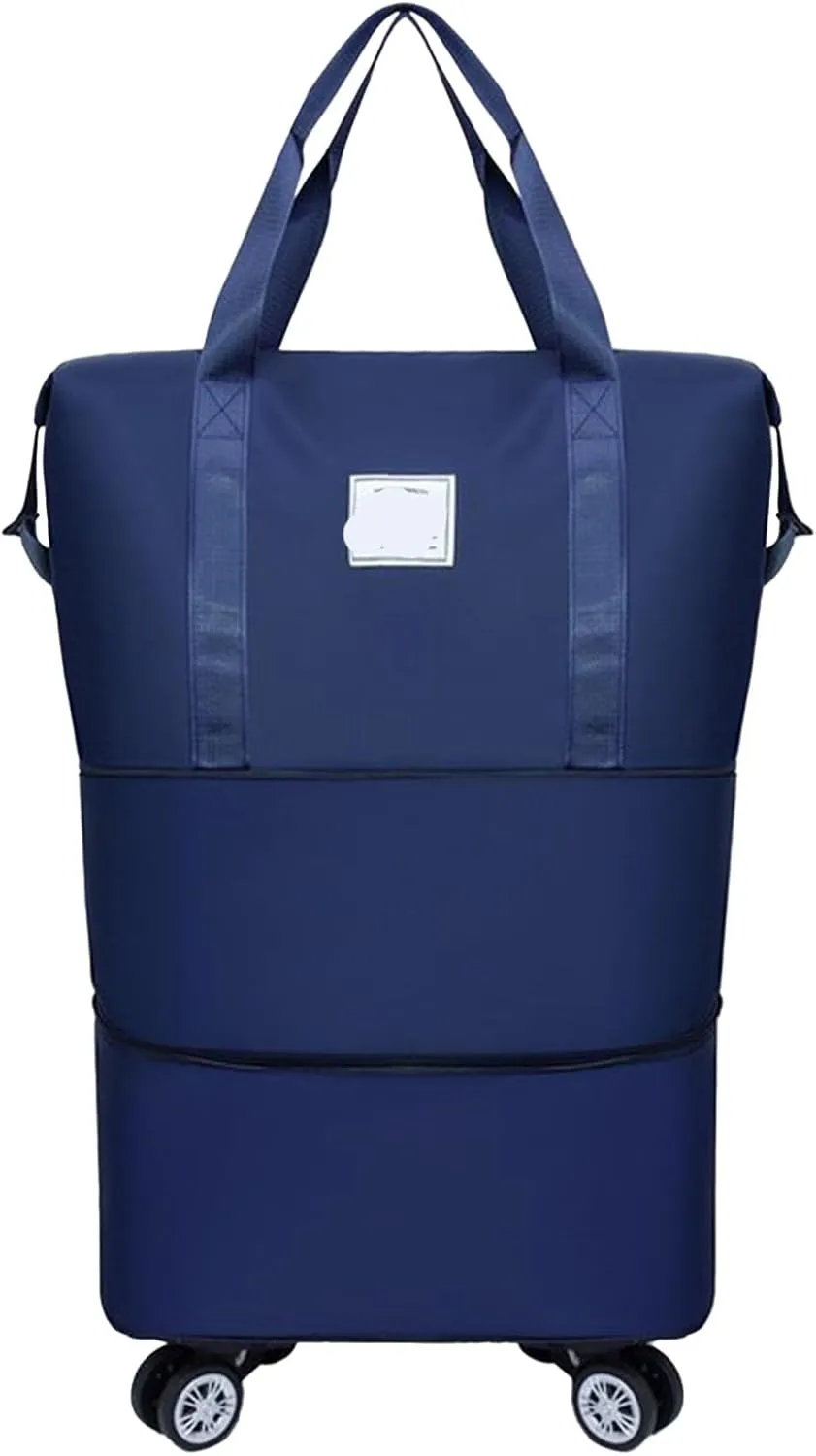 Beente Travel Bag With Wheels, new large capacity travel bag - universal wheel removable, Suitable for travel camping (Dark Blue)