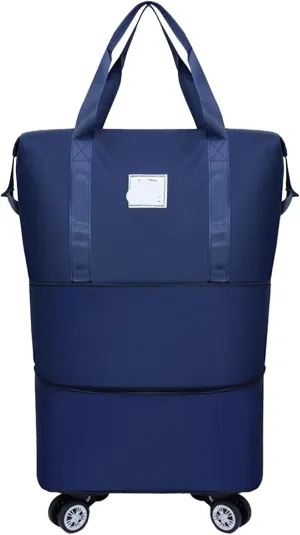 Beente Travel Bag With Wheels, new large capacity travel bag - universal wheel removable, Suitable for travel camping (Dark Blue)