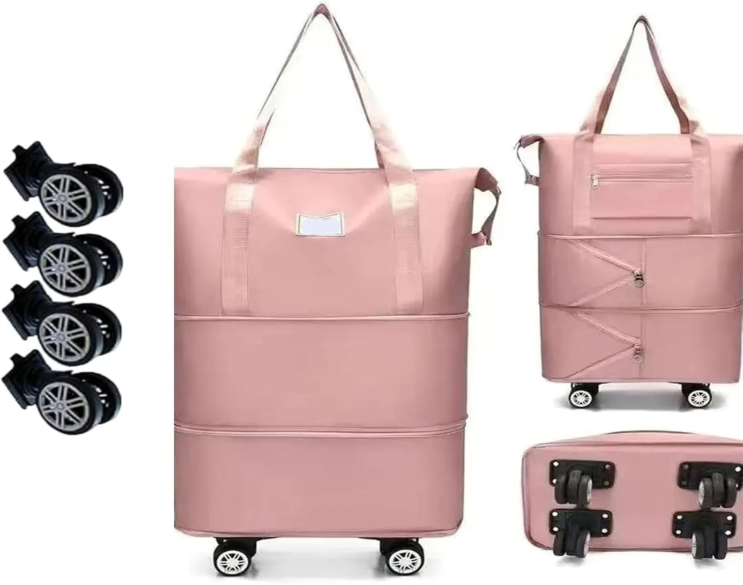 Beente Travel Bag With Wheels, new large capacity travel bag - universal wheel removable, Suitable for travel camping (Gray)