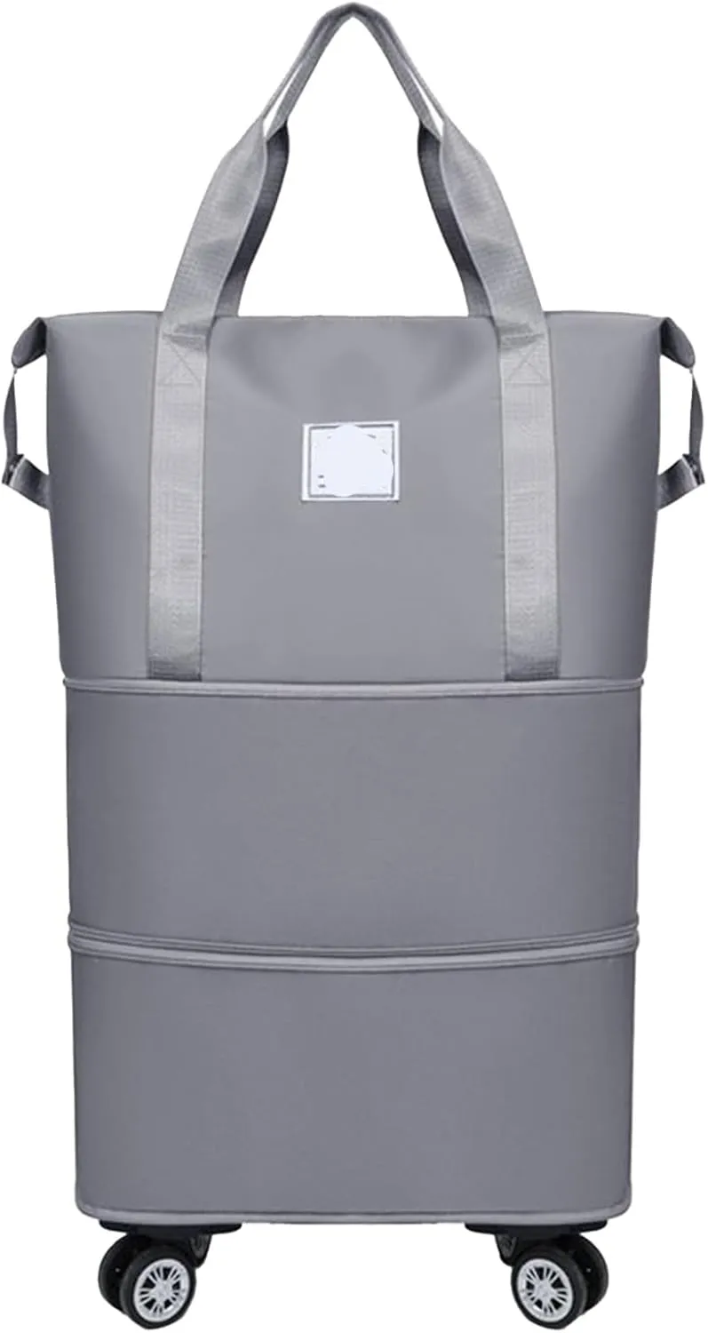 Beente Travel Bag With Wheels, new large capacity travel bag - universal wheel removable, Suitable for travel camping (Gray)