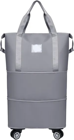 Beente Travel Bag With Wheels, new large capacity travel bag - universal wheel removable, Suitable for travel camping (Gray)