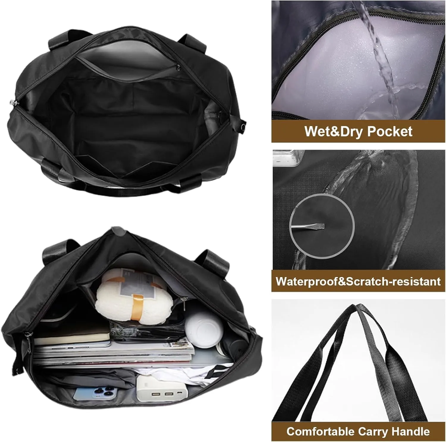 Beente Travel Bag with Wheels, Travel Bag with Removable Wheels, Family Life Travel with Wheel, Expandable Foldable Duffle (Dark Purple)