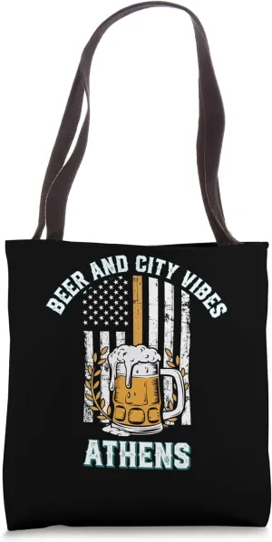 Beer and City Vibes Athens Georgia Beer Lover GA Drinker Tote Bag