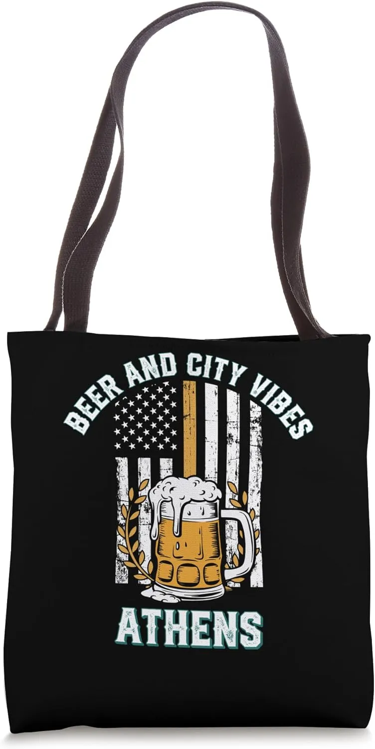 Beer and City Vibes Athens Georgia Beer Lover GA Drinker Tote Bag