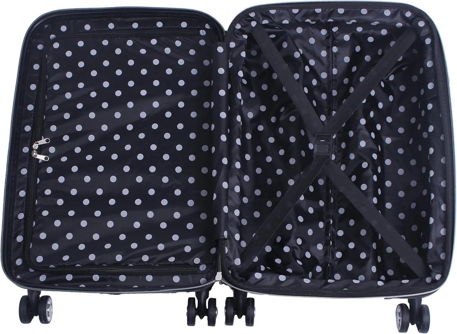 Betsey Johnson 26 Inch Checked Luggage Collection - Expandable Scratch Resistant (ABS   PC) Hardside Suitcase - Designer Lightweight Bag with 8-Rolling Spinner Wheels (Skull Party)