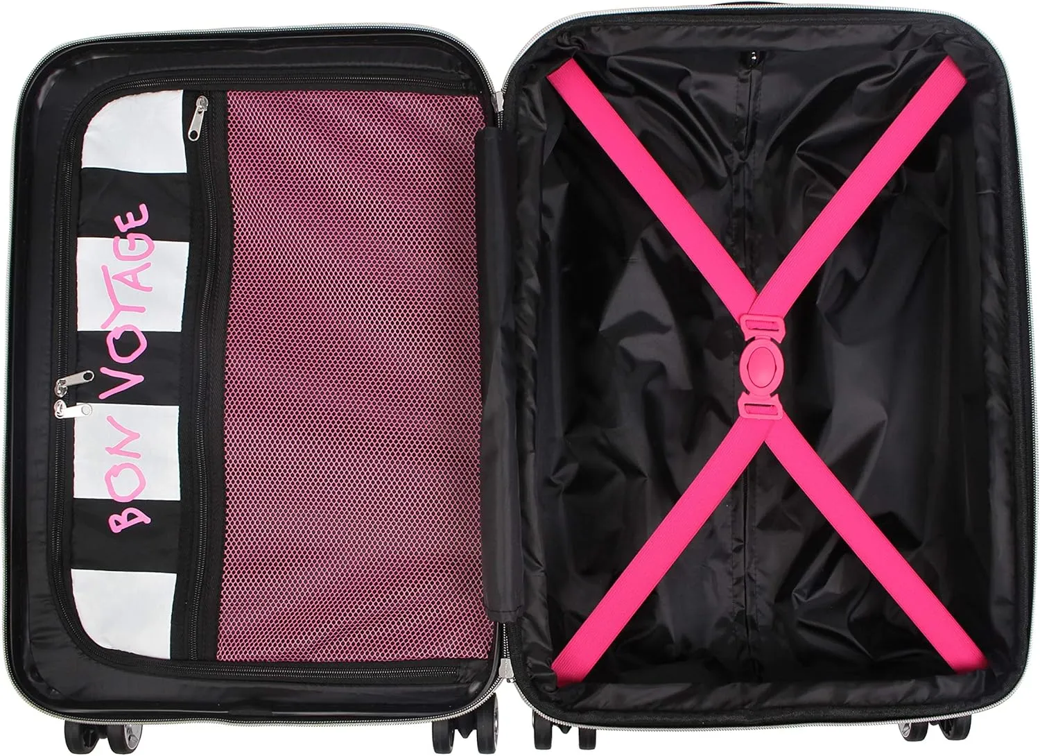 Betsey Johnson 26 Inch Checked Luggage Collection - Expandable Scratch Resistant (ABS   PC) Hardside Suitcase - Designer Lightweight Bag with 8-Rolling Spinner Wheels (Sunflower)