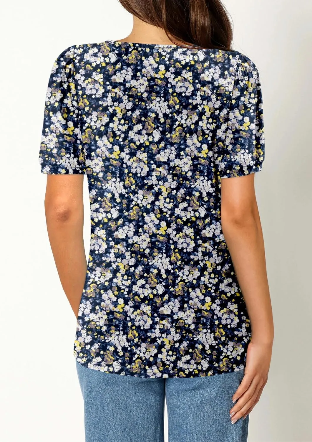 BETTE BOUTIK Womens Summer Tunic Tops Short Sleeve Trendy Shirts Casual Blouse