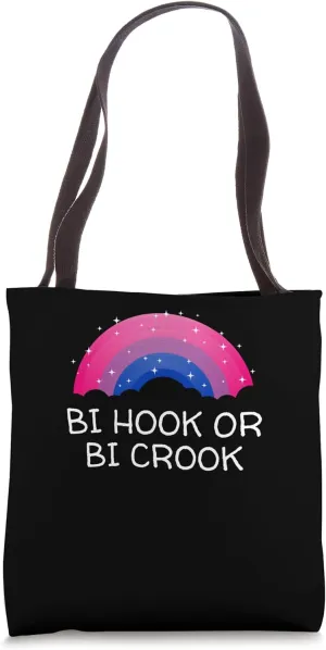 Bi Hook or Bi Crook Bisexual LGBTQ Bi Pride LGBT Funny Tote Bag