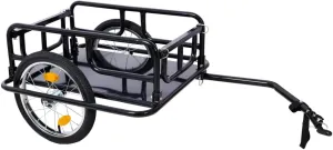 Bike Cargo Trailer with Universal Hitch, Foldable Bicycle Trailer with 16" Wheels, Reflectors & Large Storage Space, Heavy-Duty Utility Wagon for Outdoor Travel, Premium Hauling Cart