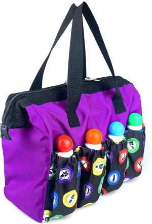 Bingo Dauber Bags with 8 Pockets Large Capacity Travel Carrying Case with Zipper/Makeup Bag/Casino Game Lovers Christmas Gift for Women/Mom (Purple)