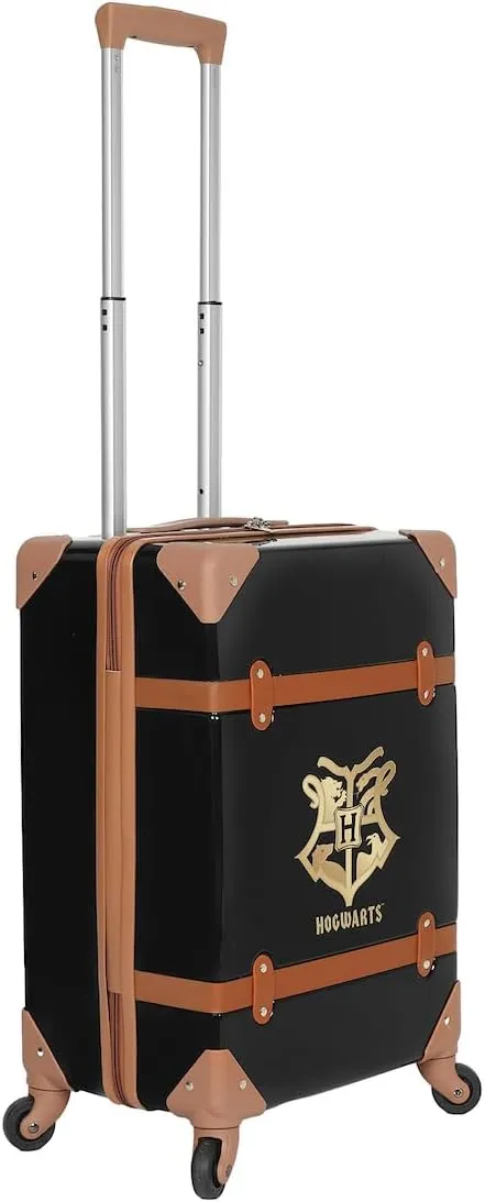 Bioworld Harry Potter Golden Hogwarts Crest Adult 20" Black Rolling Luggage